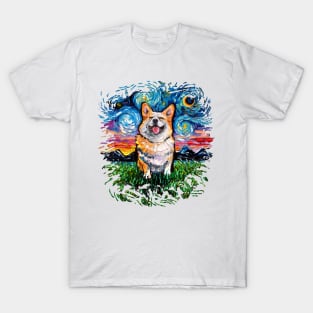 Smiling Corgi Night (version 2) T-Shirt